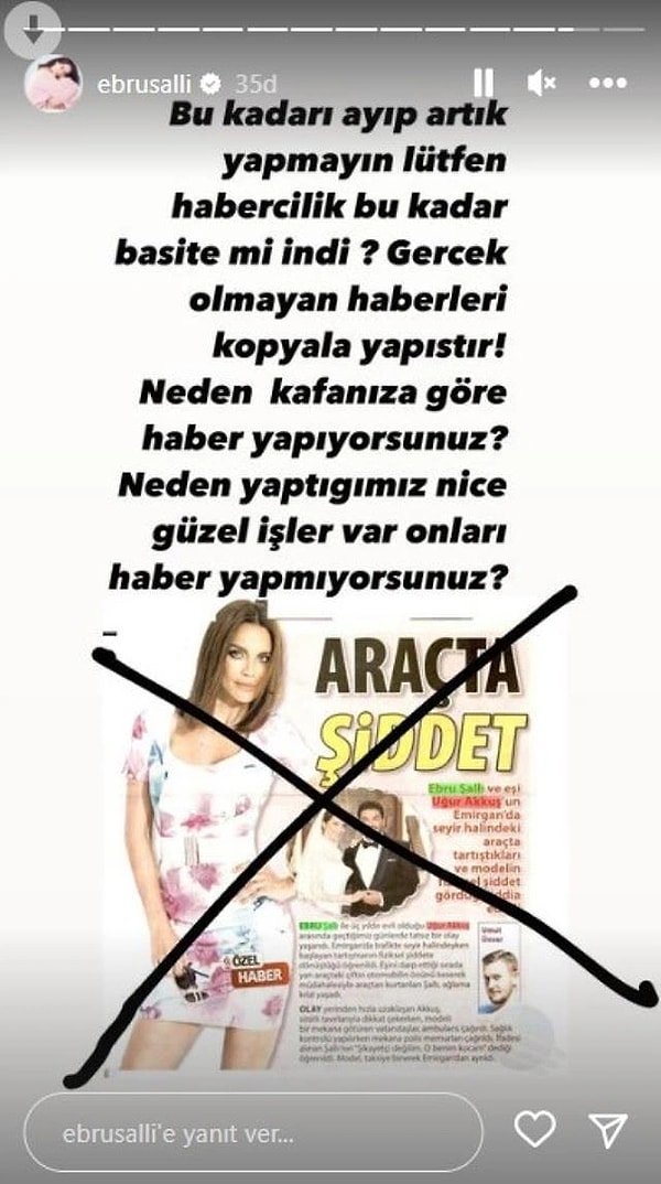 Bu iddiaların ardından Ebru Şallı bir açıklama yapmış, haberlerin gerçeği yansıtmadığını söylemişti.