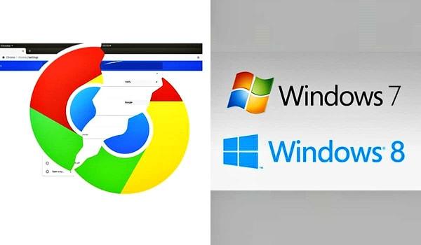 Google Chrome, Windows 7 ve Windows 8.1‘den desteğini çekeceğini açıkladı. Google tarafından yapılan son paylaşıma göre, bu Windows sürümlerini kullanan kişiler daha fazla güvenlik ve sürüm güncellemesi almayacak.