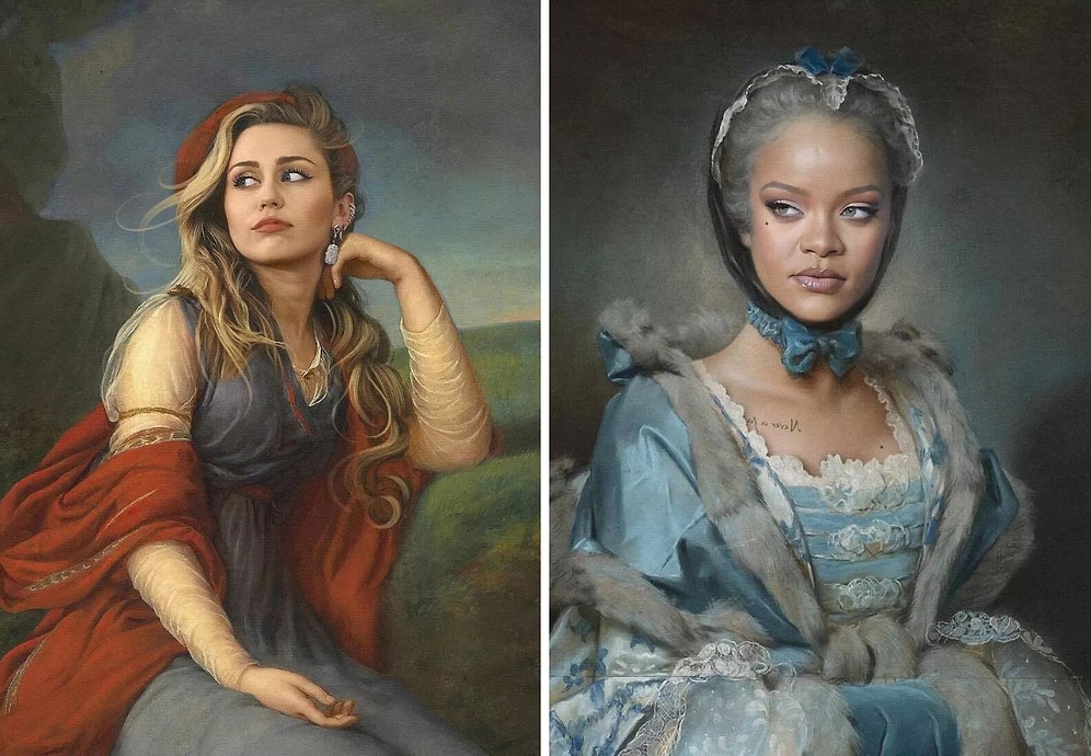 Французский художник создает портреты современных знаменитостей так, как если бы они жили в прошлые века