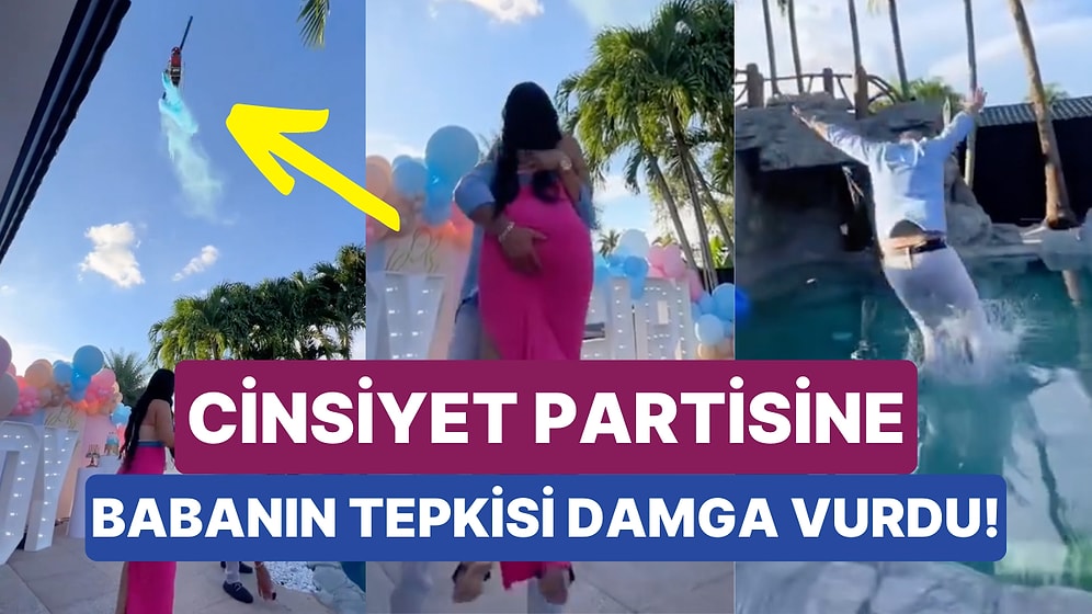 Helikopterli Cinsiyet Partisinde Erkek Çocuğu Olacağını Öğrenen Heyecanlı Babanın Bi' Acayip Anları Viral Oldu