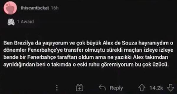 Alex ve Fenerbahçe arasındaki o sarsılmaz bağ.