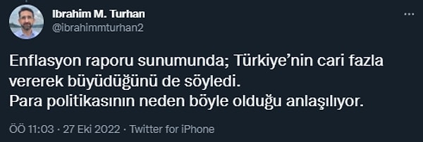 Eski Merkez Bankası Başkan Yardımcılarından ve Borsa İstanbul eski Balkanı Prof. Dr. İbrahim Turhan da yorum yapanlardan oldu.