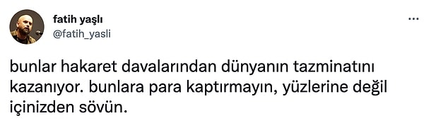 İnsanları tahrik ederek tazminat davası kazanan pek çok yandaş gazeteci, ekran yüzünün olduğu da bilinen bir gerçek.