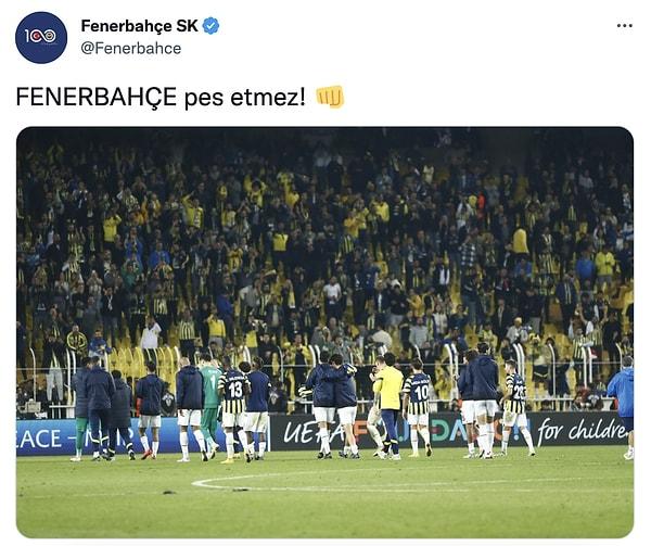 Fenerbahçe sosyal medya hesabı da taraftarın sevincine ortak oldu.