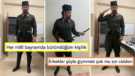 Cumhuriyet Bayramı'nı Kendi Eşsiz Tarzıyla Kutlayan Servet Çetin'in Paylaşımları Goygoycuların Diline Düştü!