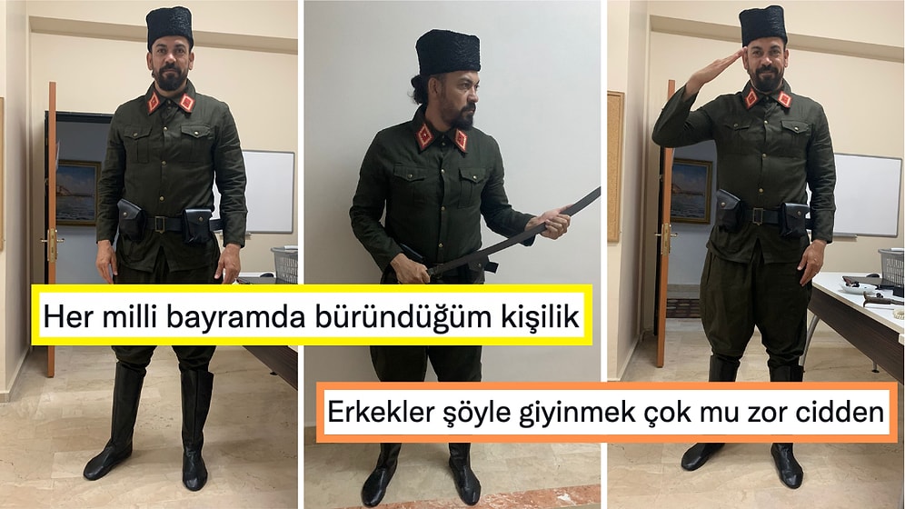 Cumhuriyet Bayramı'nı Kendi Eşsiz Tarzıyla Kutlayan Servet Çetin'in Paylaşımları Goygoycuların Diline Düştü!