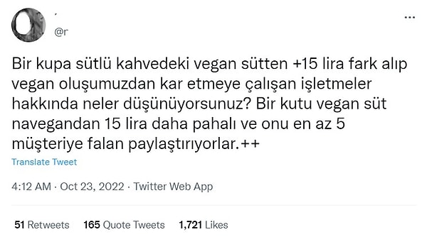 11. Vegan süt daha pahalıysa daha çok para almaları doğal değil mi?