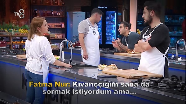 Yarışma esnasında herkes canla başla en güzel balığı pişirmeye çalışırken, değerlendirme esnasında Fatma Nur, Kıvanç'ı sinirlendiriyor.