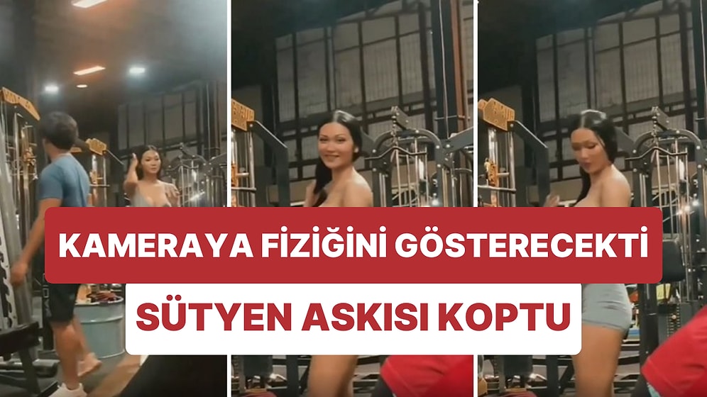 Spor Salonunda Poz Vermek İsterken Sporcu Sütyeninin Askısı Kopan Kadın Şoka Girdi