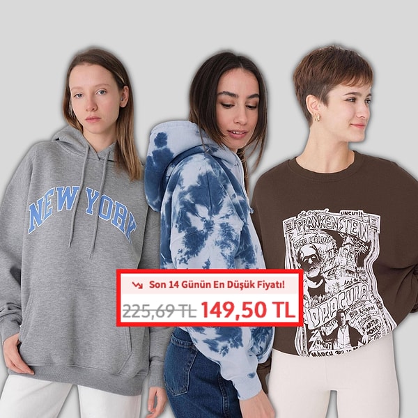 2. Addax'da Sadece 150 TL'ye Sweartshirt Alabilirsiniz!