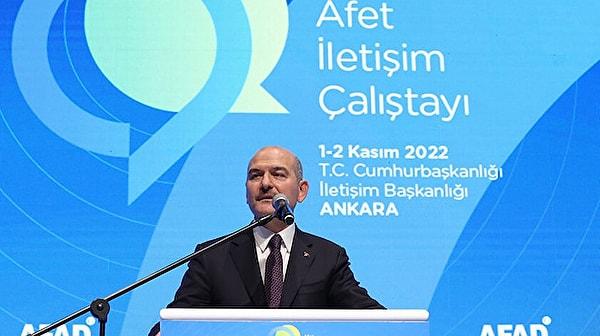 İçişleri Bakanı Süleyman Soylu, İletişim Başkanlığı ile AFAD ortaklığında düzenlenen 'Afet İletişim Çalıştayı'nda yaptığı açıklamalarla gündeme geldi.
