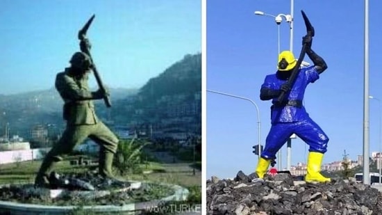 Belediyeden 'Madenci Heykeli' Savunması: 'İhya Ettik'