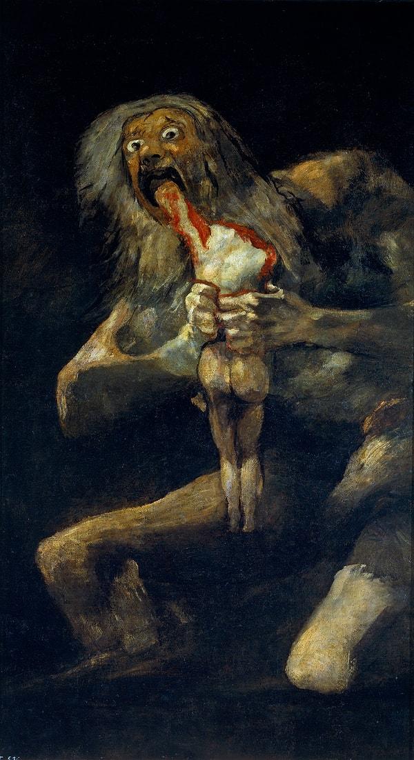 2. Francisco Goya, "Çocuklarını Yiyen Satürn" (1819–1823)