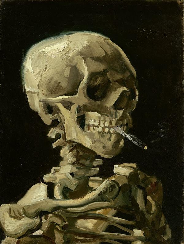 14. Vincent van Gogh, "Sigara İçen Kafatası" (1885-1886)