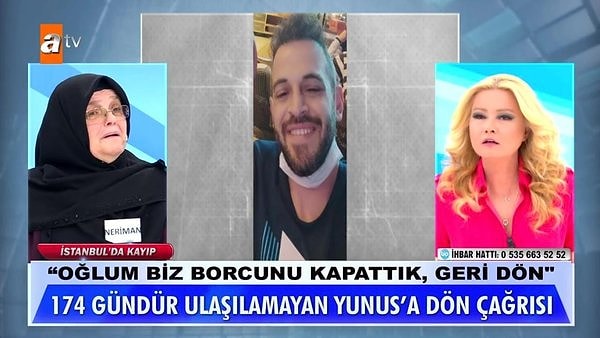 Müge Anlı, bir anne ve oğulu 174 gün sonra kavuşturdu. Borç batağına karışan ve çoğu şeyini kaybettikten sonra sırra kadem basan Yunus Köroğlu bir mektup bırakarak ortadan kaybolmuştu.