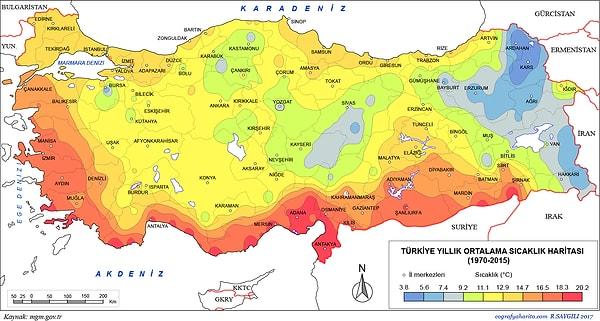 3. Türkiye'de Batı'dan Doğu'ya doğru gidildikçe sıcaklığın azalmasının nedeni nedir?