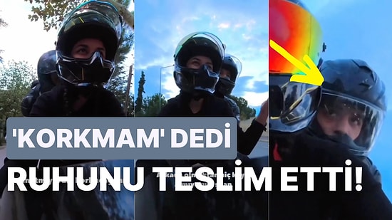 Kadın Sürücünün Sürdüğü Motora 'Ben Korkmam' Diyerek Binip Ruhunu Teslim Eden Erkeğin Tepkileri Viral Oldu