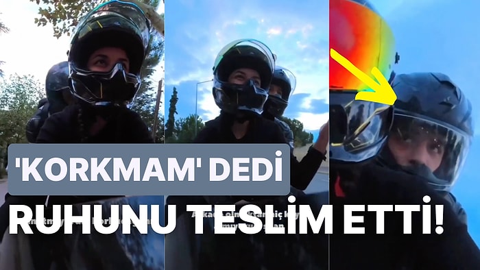 Kadın Sürücünün Sürdüğü Motora 'Ben Korkmam' Diyerek Binip Ruhunu Teslim Eden Erkeğin Tepkileri Viral Oldu