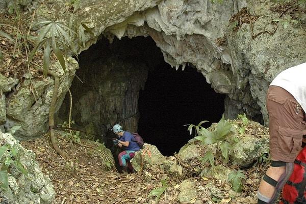 8. Belize'deki "Gece Yarısı Terör Mağarası"nda bulunan Maya kurbanlarının dişlerinde mavi renkte ip bulundu.