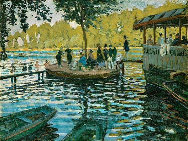 Böylece rengin ne kadar önemli olduğunu da fark ettiler. Monet'in ilk eserlerinden biri olan "La Grenouillére" (1869) tablosunda da bunu görebiliriz.