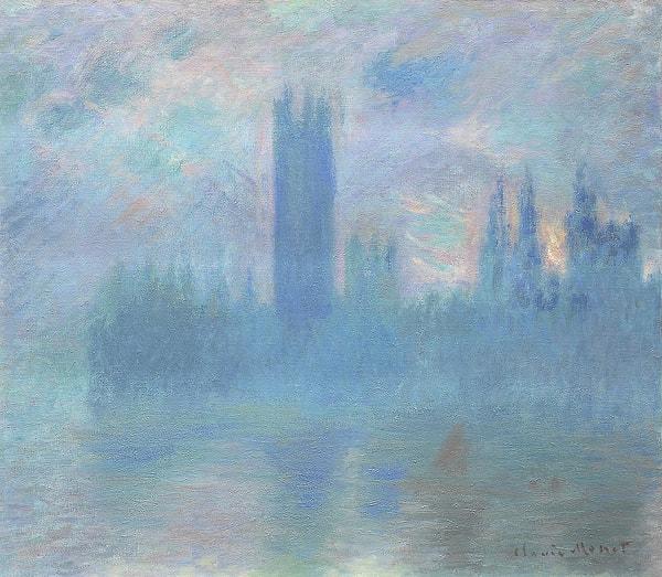 Ancak Monet bu durumu biraz daha ileriye taşıdı. Dışarıdaki maviyi sadece geçiş olarak kullanmadı; maviyi dışarının tek rengi yaptı.
