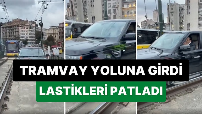 Galata Köprüsü'nde Tramvay Yoluna Giren Araç Seferlerin Durmasına Neden Oldu