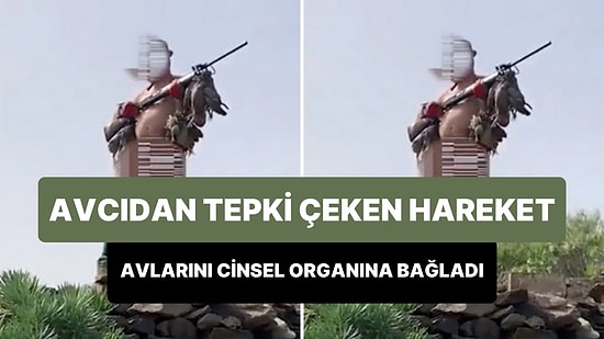 Avladığı Hayvanları Cinsel Organına Bağlayıp Poz Veren Avcının Tepki Çeken Hareketi