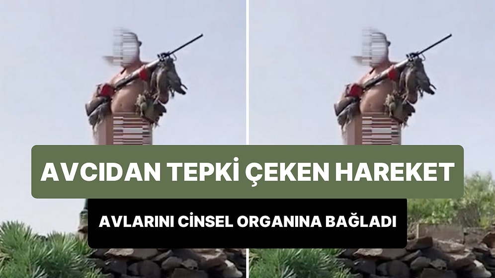 Avladığı Hayvanları Cinsel Organına Bağlayıp Poz Veren Avcının Tepki Çeken Hareketi
