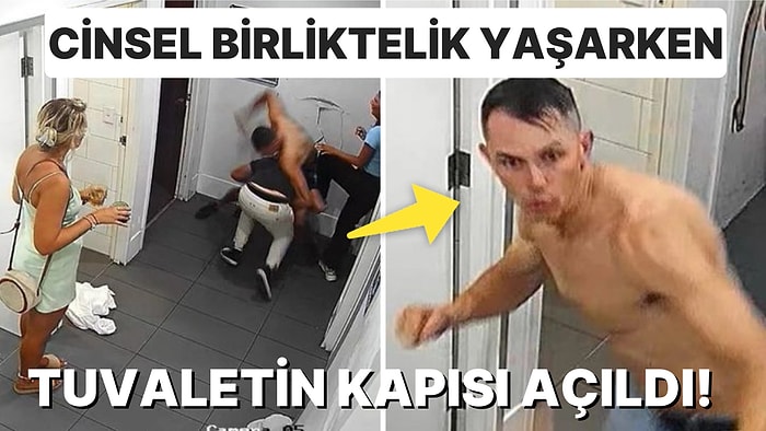 Cinsel Birliktelik Yaşadığı Esnada Tuvaletin Kapısını Açan Görevliyi Döven Adamın Akıllara Ziyan Görüntüleri