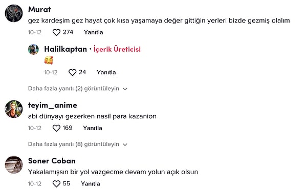 Kendisine gelen bazı yorumlar da şu şekilde.👇