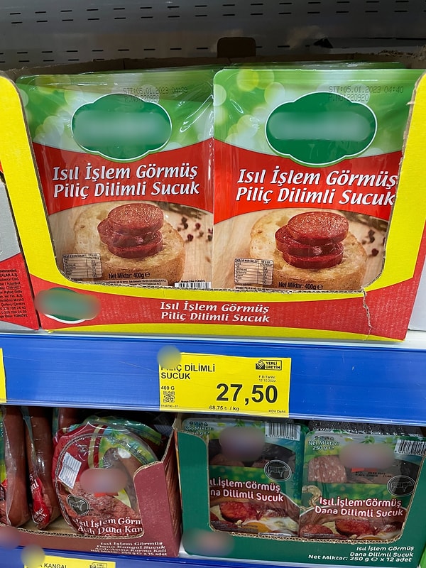 Sucuk için ise 27 lira 50 kuruşluk harcama yapılması gerekiyor.