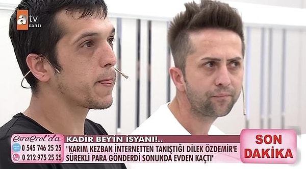 Kadir isimli genç adam geçtiğimiz günlerde Esra Erol'a katılarak Kezban isimli kapısının internetten tanıştığı bir kadına para yedirip daha sonrasında da ona kaçtığını söylemişti.