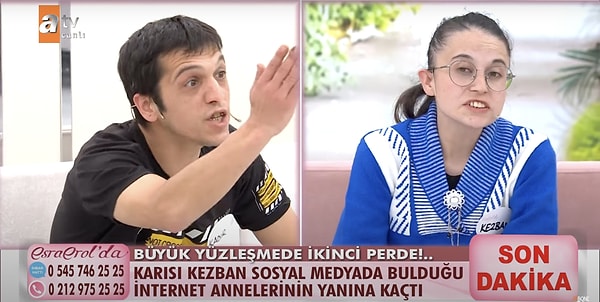 Eşinin kendisini acındırarak insanların yanında kaldığını söyleyen Kadir, "'Beynimde tümör var' dedi hastaneye götürdüm temiz çıktı. 'Böbreğimde taş var' dedi hastaneye götürdüm yine temiz çıktı. Sürekli bir şeyi çıkıyordu, hastaneye gidiyoruz temiz." diyerek eşinin hastalık konusunda konuştuğu yalanları ortaya çıkardı.