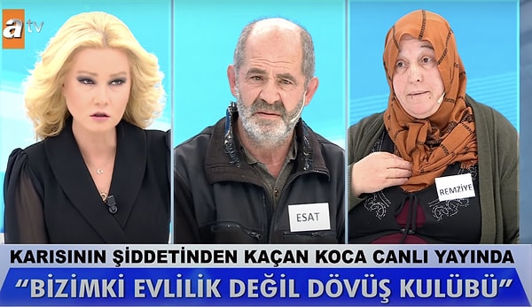 Dün yayına bağlanıp "Eşim beni hasta olduğunu söyleyerek eve çağırdı, bir gittim ki bıçağı hazırlamış beni öldürecek! Zaten sağ el ve ayağımı sağlıklı kullanamıyorum, eşimi darp etmedim." diyerek kendini savunan Esat Çetin, bugün stüdyodaydı.