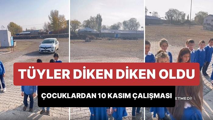 Kars'ta Bir Köy Okulundaki Çocuklardan 'İşte Atatürk Gençliği' Dedirten 10 Kasım Çalışması