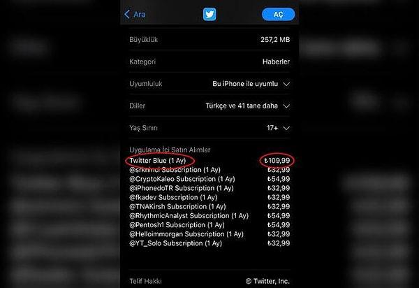 Son olarak Twitter'ın iOS uygulamasını kurcalayan geliştiriciler Türkiye'deki mavi tik hesapların ödeyeceği rakamlara ilişkin ipuçları keşfettiğini iddia etti.