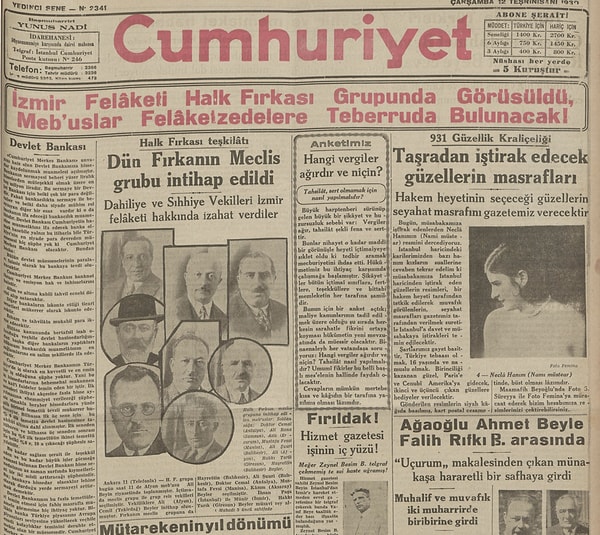 Bugünün eski gazetesi: