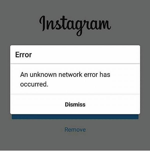 Instagram'a giriş yapmak isteyen kullanıcılar "An Unknown Network Error Has Occurred" uyarısı ile karşı karşıya kaldı.