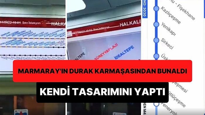 Marmaray'ın Durak Karmaşasından Bunalınca Kendi Tasarımını Yapıp Bakanlığa Seslendi: 'Teşekküre Gerek Yok'