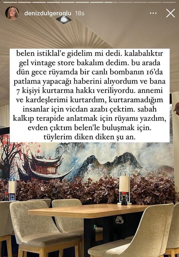 Merdiven Altı Terapi isimli podcast kanalı ve YouTube videolarıyla tanıdığımız Deniz Dülgeroğlu da patlamaya ilişkin rüya paylaşımıyla tepki çeken isimlerden biri oldu...