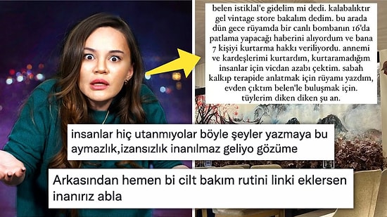 Taksim'deki Patlamanın Ardından Yaşanacakların Rüyasını Gördüğünü Söyleyen YouTube Fenomeni Tepki Çekti!