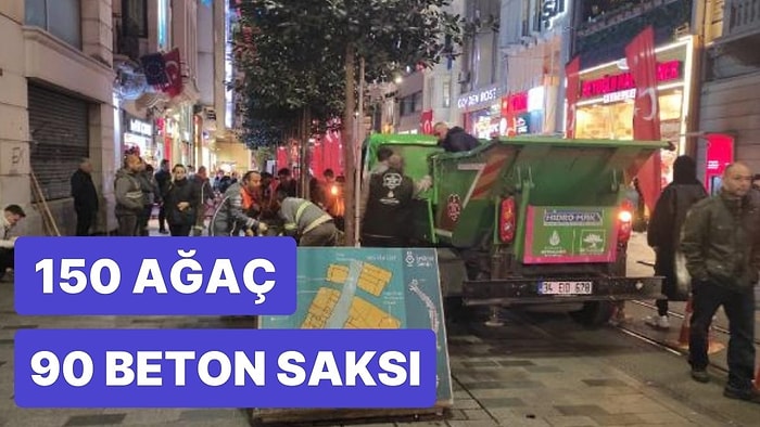 İstiklal Caddesi'ndeki Saksılar Kaldırılıyor