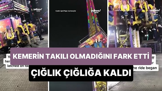 Lunaparkta Bindiği Devasa Aletin Emniyet Kemerinin Takılı Olmadığını Fark Eden Genç Çığlık Çığlığa Kaldı