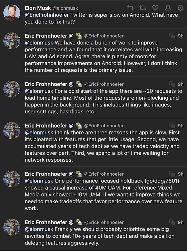Aşağıdaki tweet dizisinde Elon Musk ve Eric Frohnhoefer arasındaki tartışmayı görebilirsiniz.