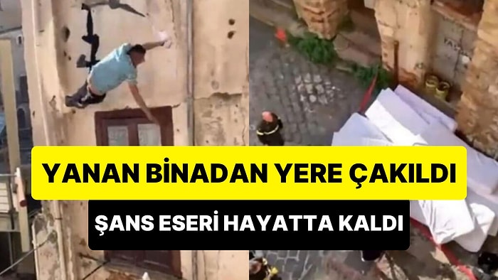 Yanan Binadan İple Kaçmaya Çalışırken Yere Çakılan Adamın Korkunç Anları