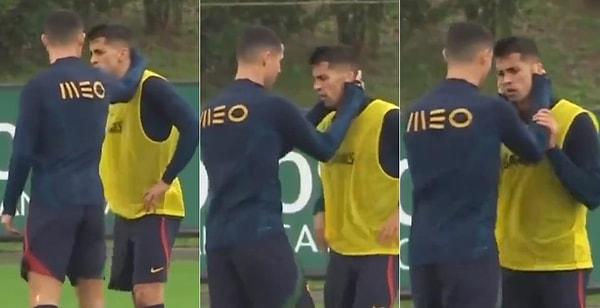 Son olarak Portekiz'in Dünya Kupası için yaptığı antrenmanda Cancelo'nun tripli halleri Ronaldocu tayfayı çileden çıkardı.