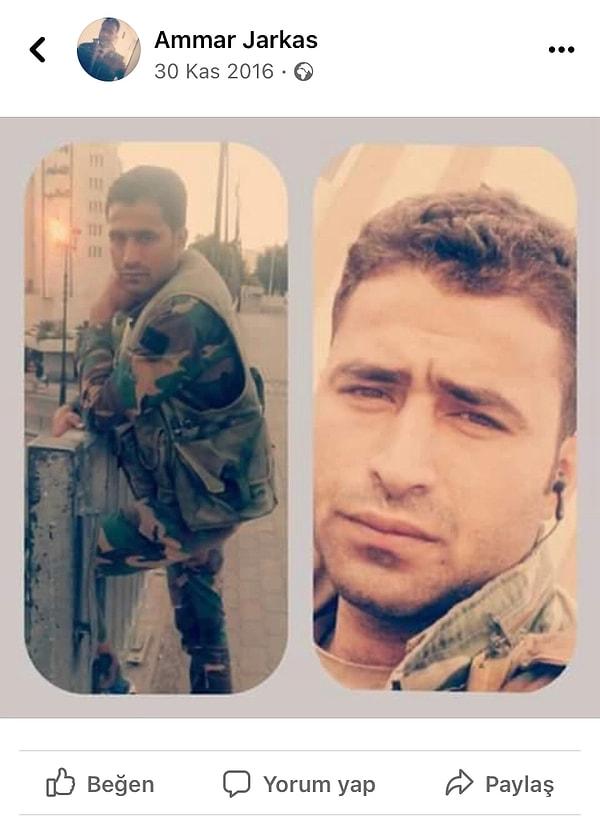 Ammar Jarkas’ın Facebook profilinde tank ve silahlarla çekilmiş, kamuflaj kıyafetli fotoğraflar da yer alıyor.
