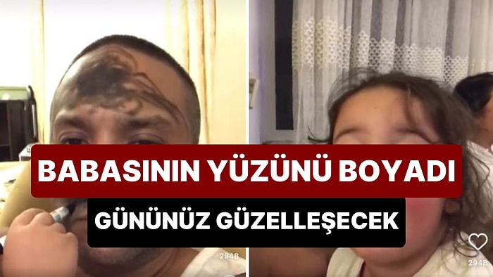 Babasının Yüzünü Boyayarak Uğur Böceğine Dönüştüren Ufaklığı İzlerken Gözlerinizden Kalpler Fışkıracak