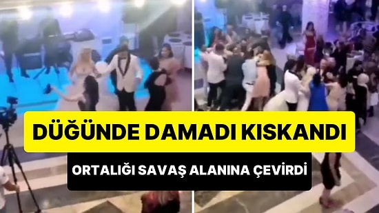 Israrla Damadın Elini Tutarak Halay Çekmek İsteyen Kadınla Tartışan Gelin, Düğünü Savaş Alanına Çevirdi