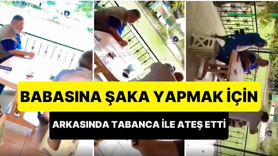 Babasının Arkasında Defalarca Kuru Sıkı Tabanca ile Ateş Ederek Şaka Yapan Hayırsız Evlat